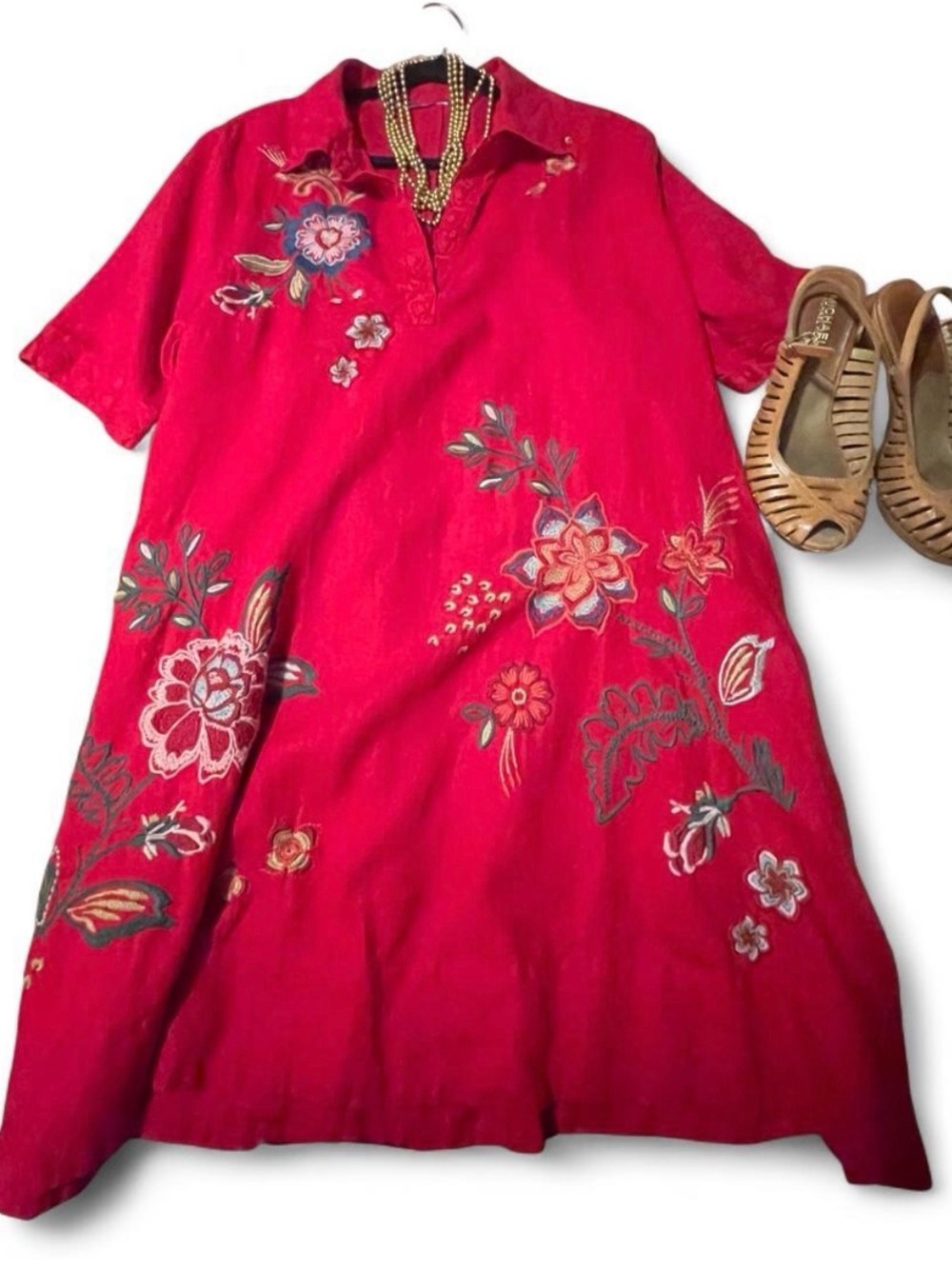 Johnny Was Messine Linen Polo Dress